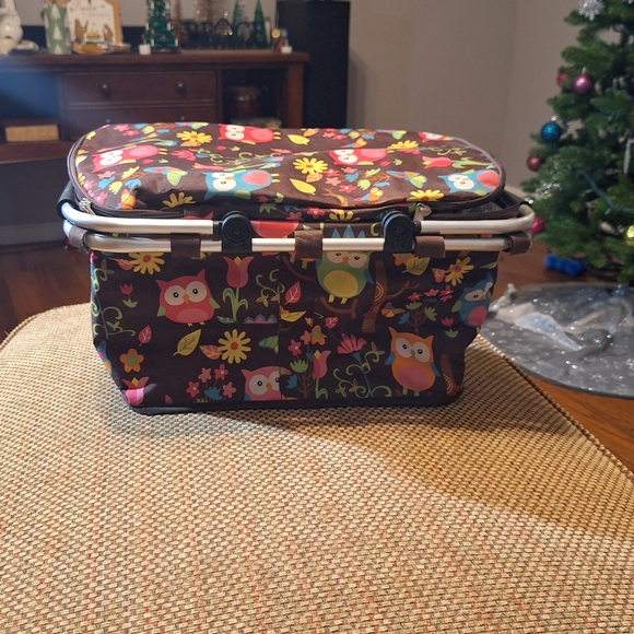 Other - Owl Print Lightweight Insulated Picnic Basket